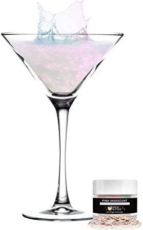 BREW GLITTER® Edible Glitter For Drinks, Cocktails, Beer, Drink Garnish & Beverages | 4 Gram | 100% Edible & Food Grade | Vegan, Gluten Free, Nut Free, Non-GMO (Pink Iridescent)