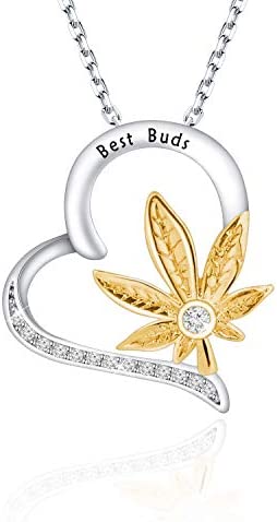 Best Buds Necklace Marijuana Weed Leaf Necklace Cannabis Jewelry Maple Leaf Necklace BFF Gift