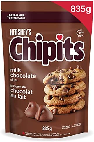 HERSHEY'S CHIPITS Chocolate Chips for Baking, Baking Ingredients, Milk Chocolate, 835 grams