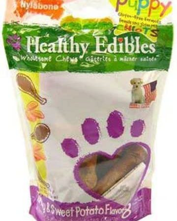NYLABONE Healthy Edibles Puppy Sweet Potato/Turkey Petite Chews, 8 Count