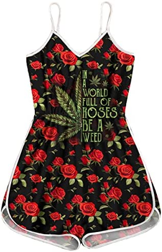 Weed 3D All Over Printed Rompers Summer Women's Bohemia Clothes Jumpsuits Apparel